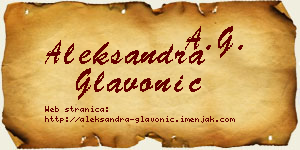 Aleksandra Glavonić vizit kartica